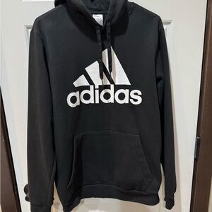 Adidas Black and White Logo Hoodie